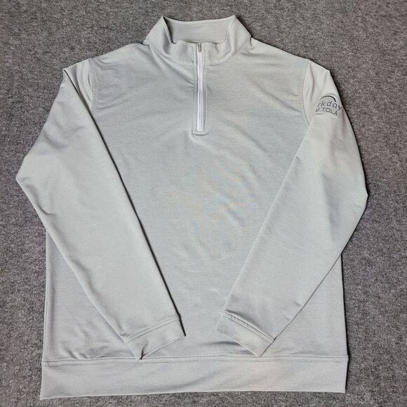 Peter Millar Performance Quarter Zip Men's Size L Gray Lightweight Casual - Picture 1 of 14
